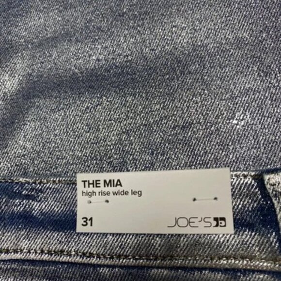 NEW JOE’S JEANS Womens THe Mia High Rise, Wide Leg Party Blue Foil Jeans Size 31 - Picture 2 of 11